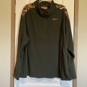 Habit Mens Fleece Pullover 2XL Hunter Green With Camo Warm Soft Cozy